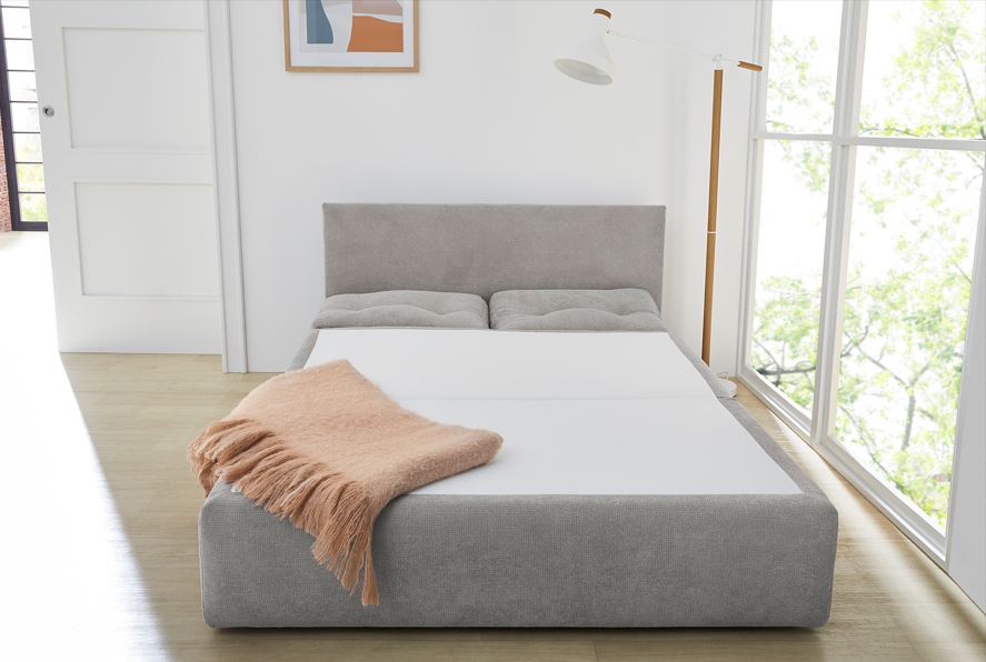 Slim kanapé, világos szürke, 136cm