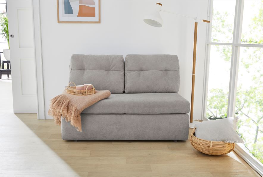 Slim kanapé, világos szürke, 136cm
