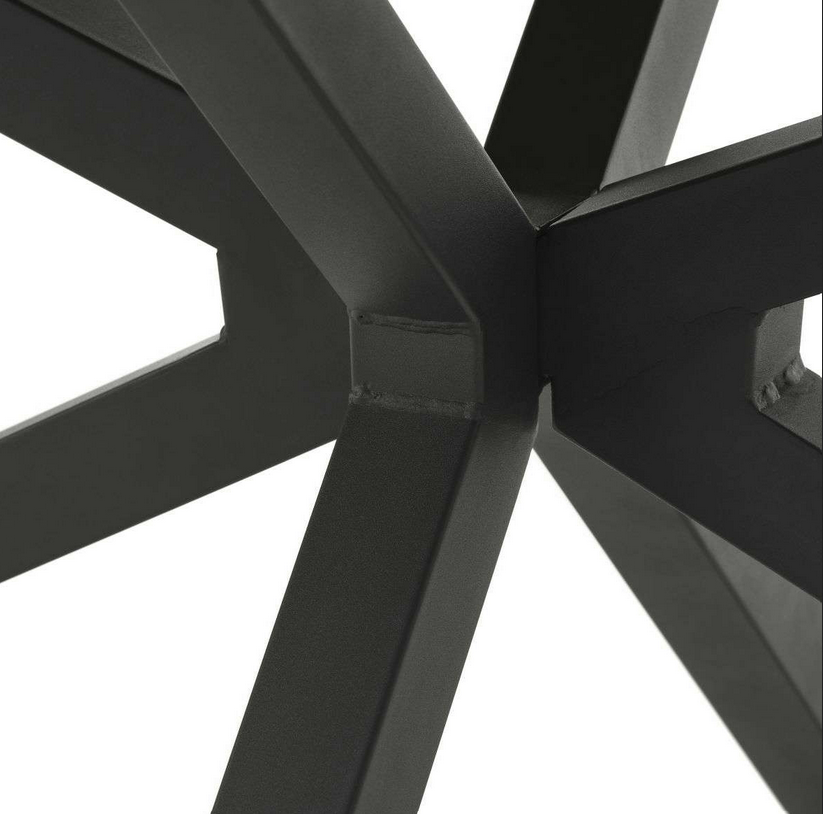 Cesna asztal, tölgy melamin lap, fekete fém láb, 90x160-200cm"k"