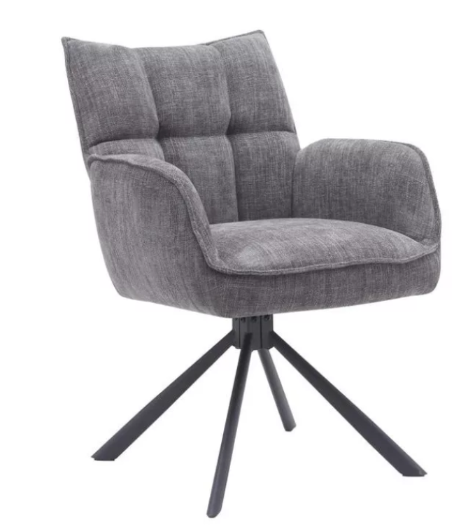 Marina karszék,forgatható, grafitszürke, fekete láb