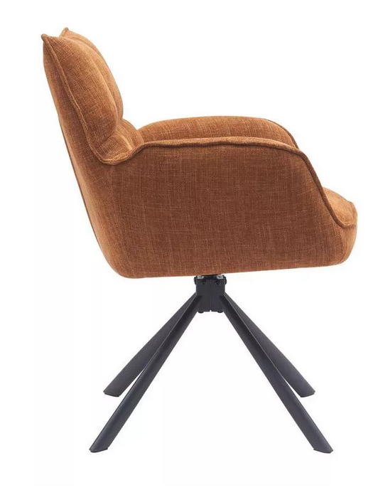 Marina karszék,forgatható, rozsdabarna, fekete láb