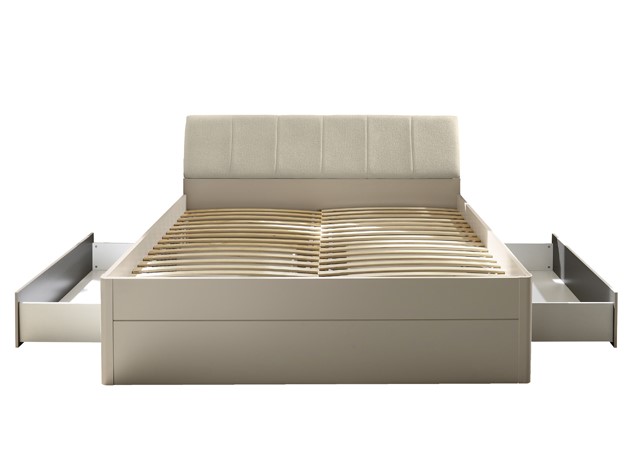 Torino ágykeret fiókos ágyneműtartóval, kasmír, 180x200 cm