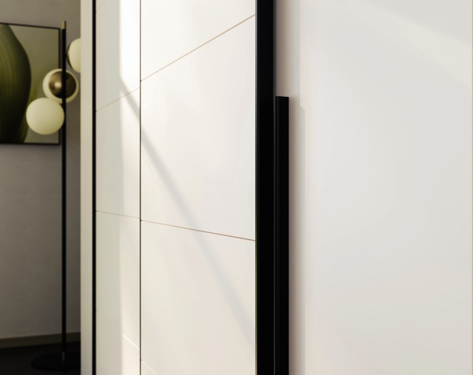 Margaret szekrény, kasmír, fekete fogantyú, prémium belső felszereltséggel, 271x211x61 cm