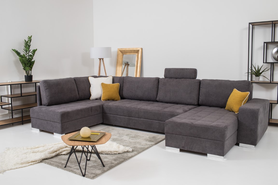 Varia U ülőgarnitúra, szürke, 180x350x160cm,