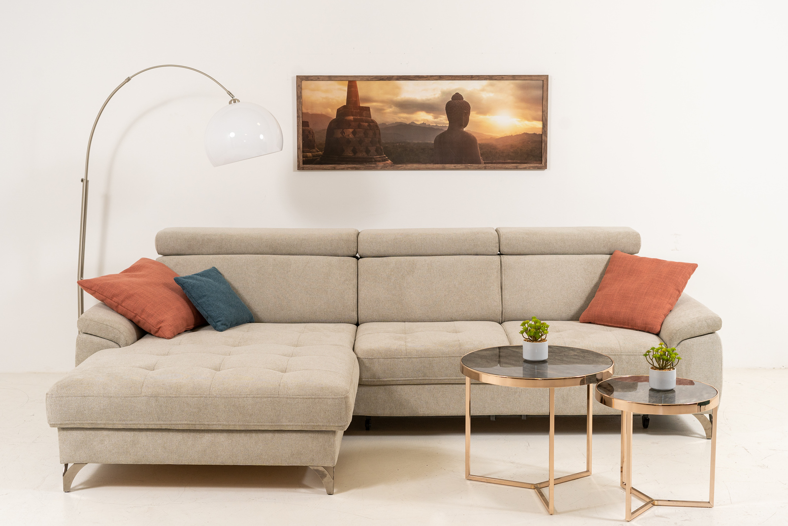 Borneo sarokgarnitúra,balos beige (Colorado I.), 294x170 cm