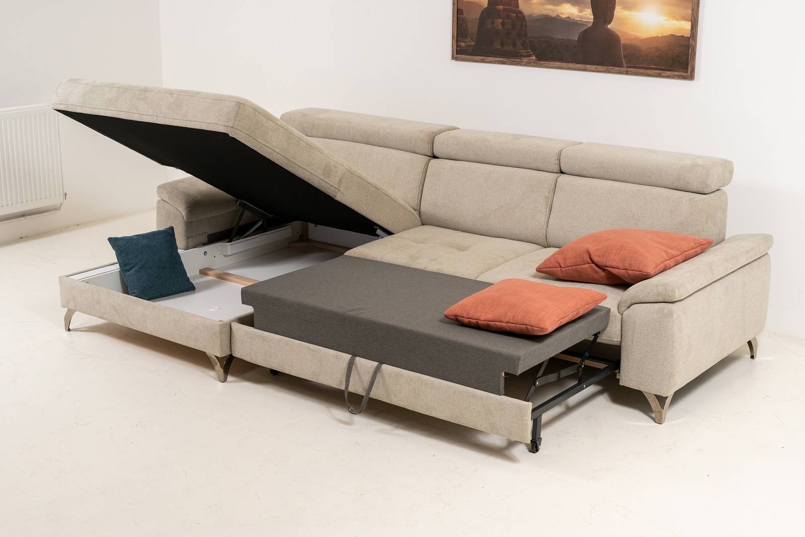 Borneo sarokgarnitúra,balos beige (Colorado I.), 294x170 cm