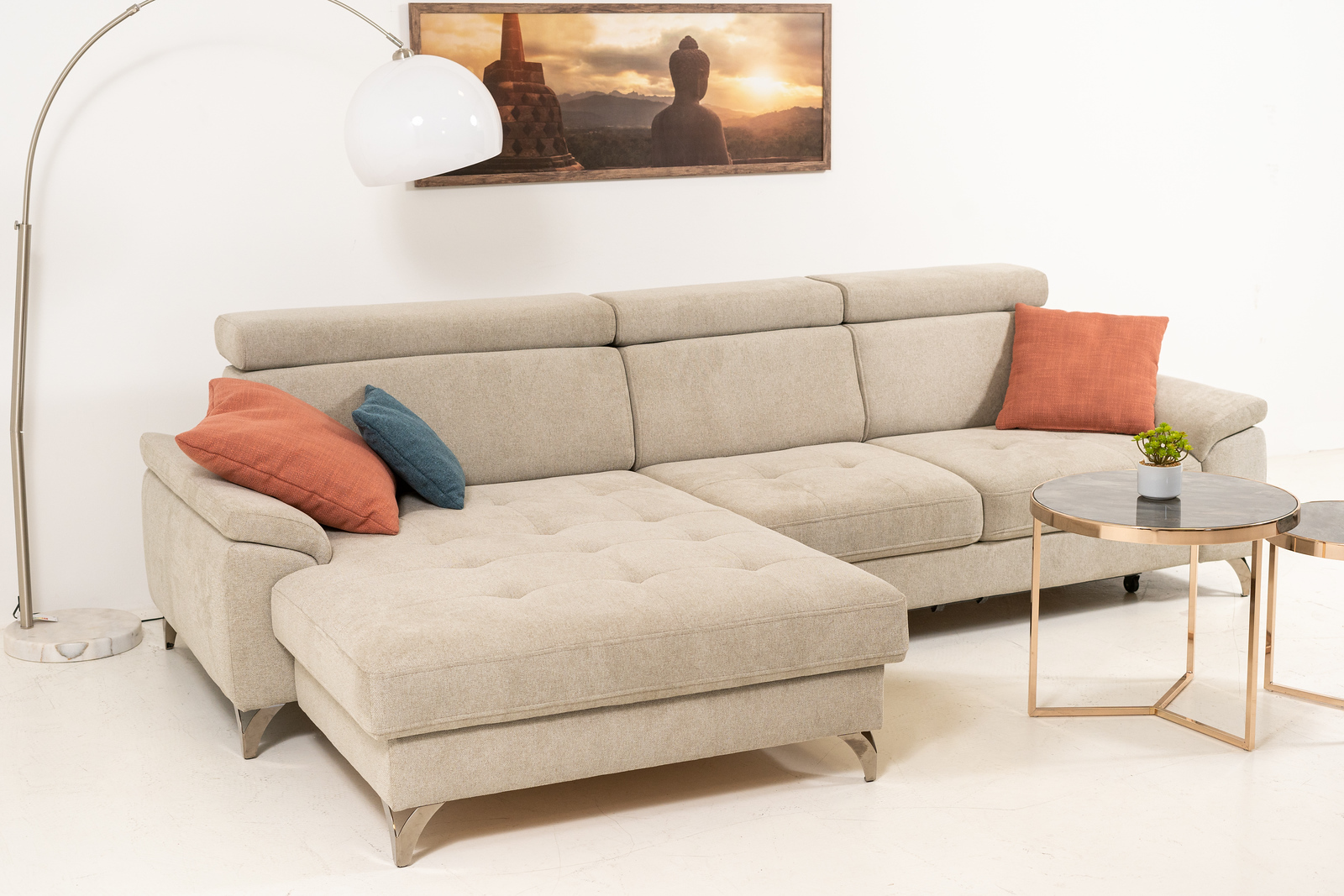 Borneo sarokgarnitúra,balos beige (Colorado I.), 294x170 cm