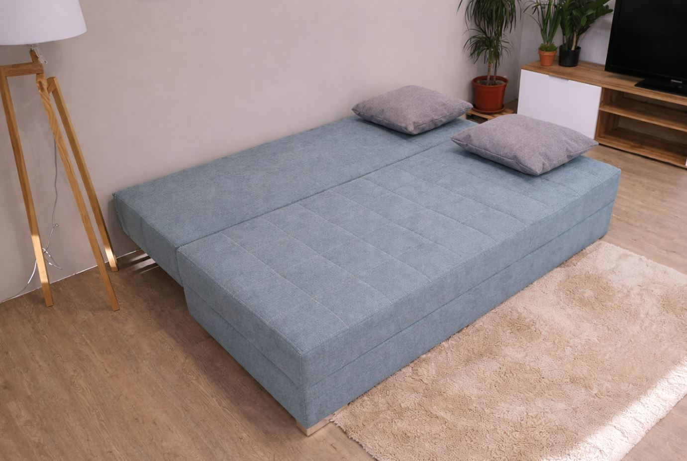 Nadu bonellrugós kanapéágy (Aragon Türkiz) króm lábbal+kiemelővasalat