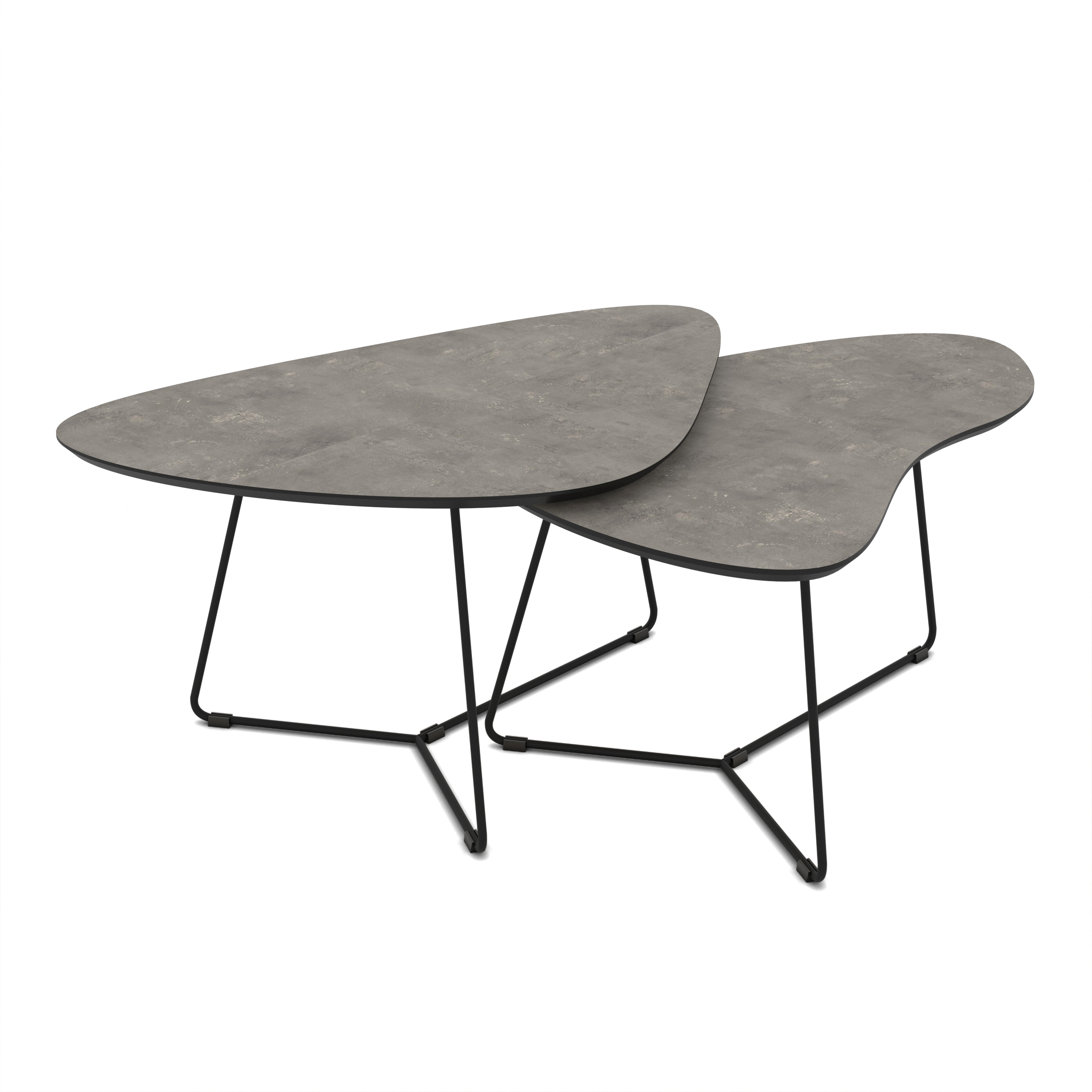 Nova dohányzóasztal szett, sötét beton hatású