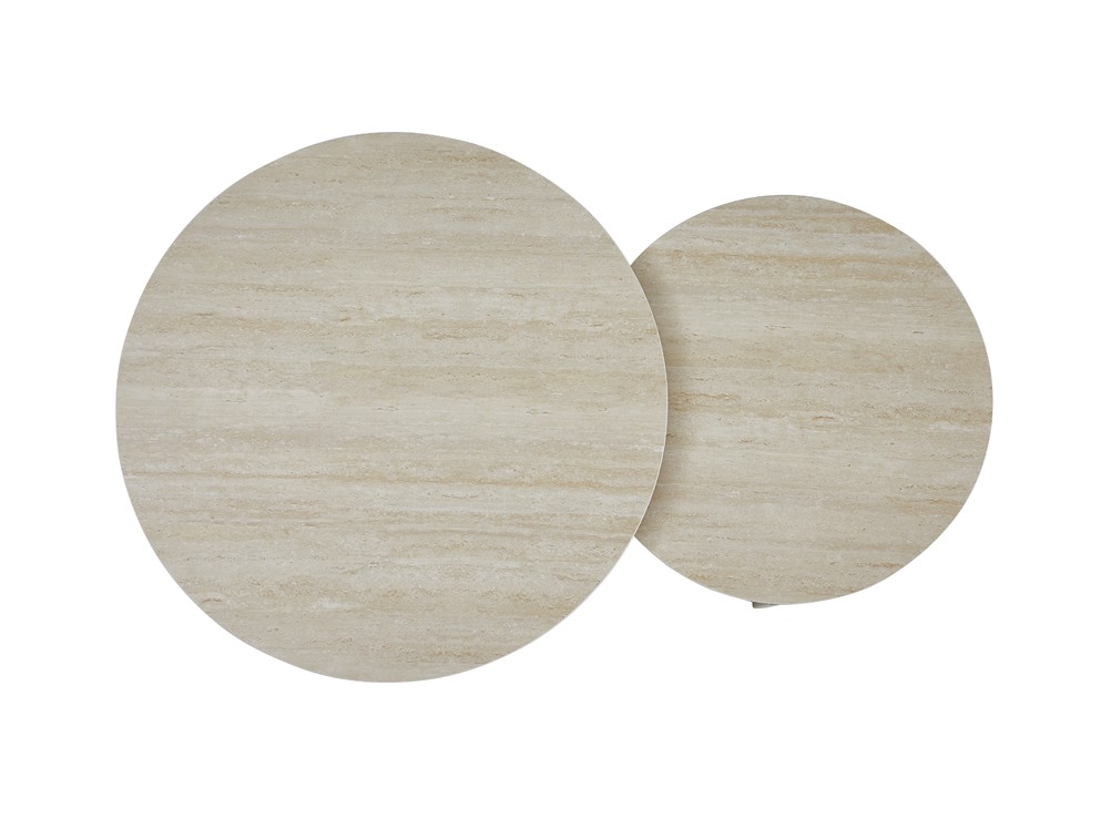 George dohányzó asztal 2-es szett,Travertin kerámia /kasmír, 80x 42x80 cm