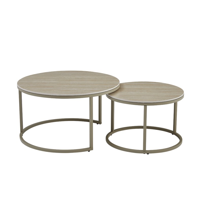 George dohányzó asztal 2-es szett,Travertin kerámia /kasmír, 80x 42x80 cm