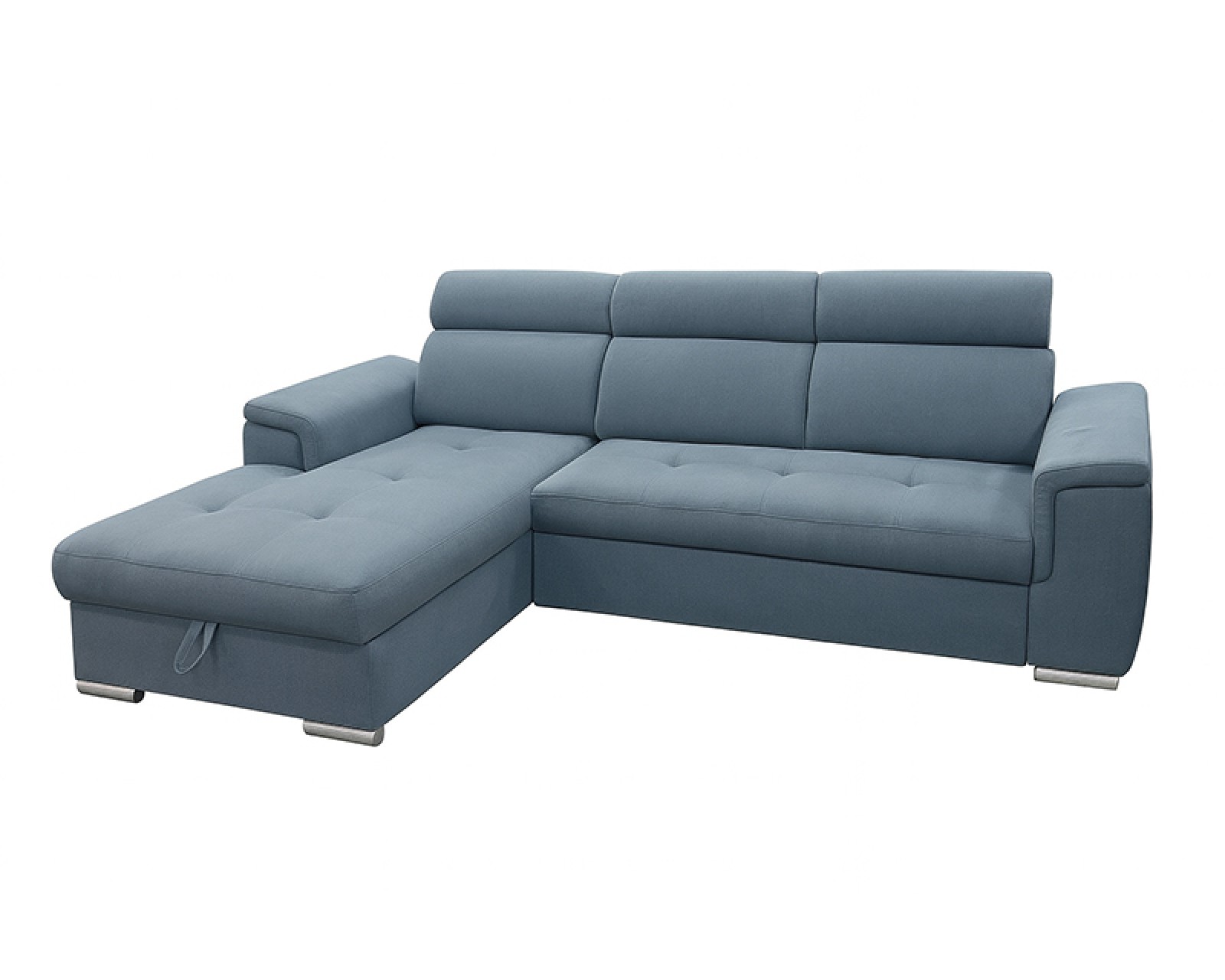 Lopez sarokgarnitúra, balos, kék, 275x185cm