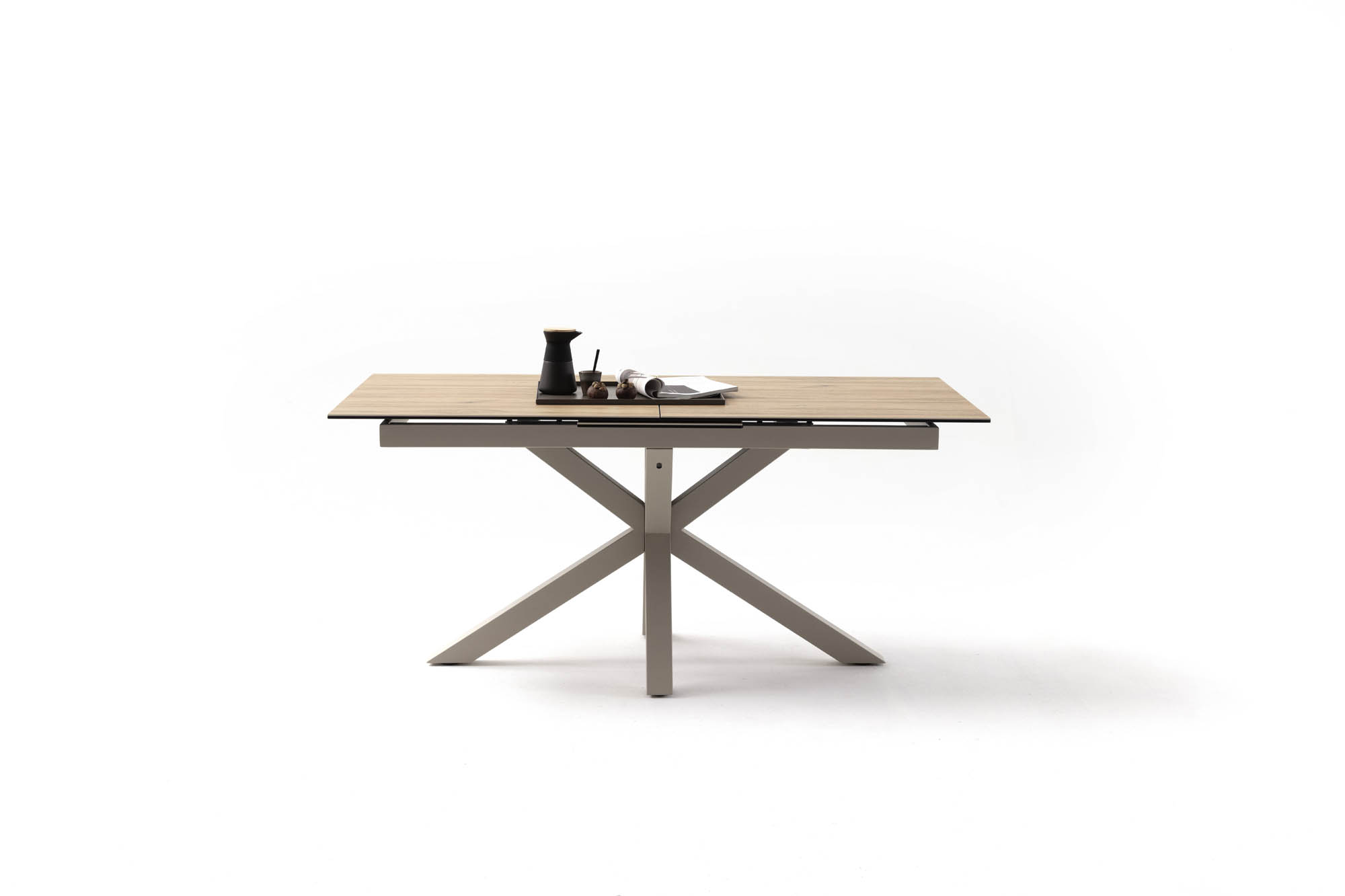 Heaven étkezőasztal, kerámia vadtölgy tető, kasmírszürke láb, 168/210x90x76 cm