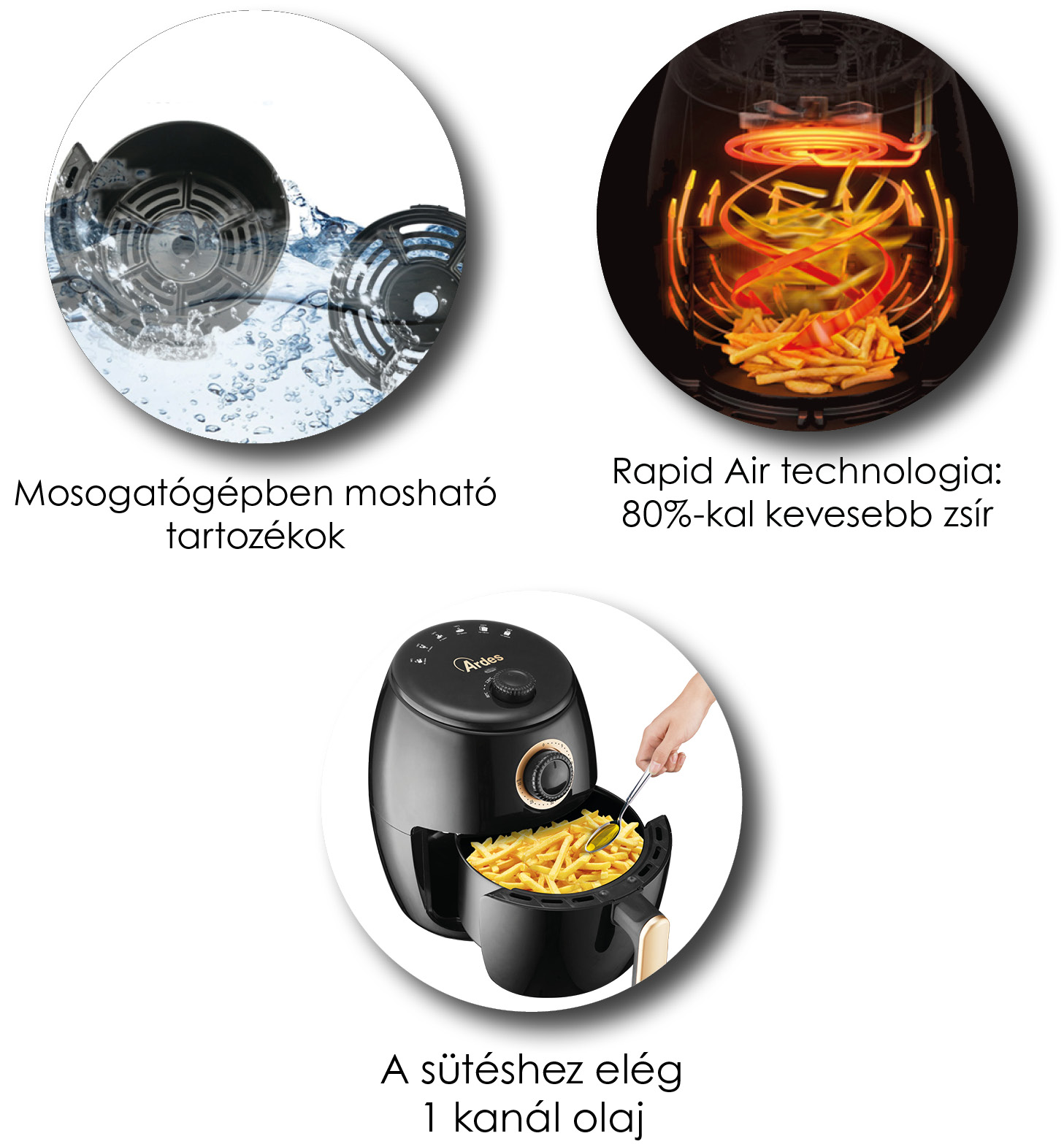 ARDES 1K32 Air Fryer forrólevegős sütő
