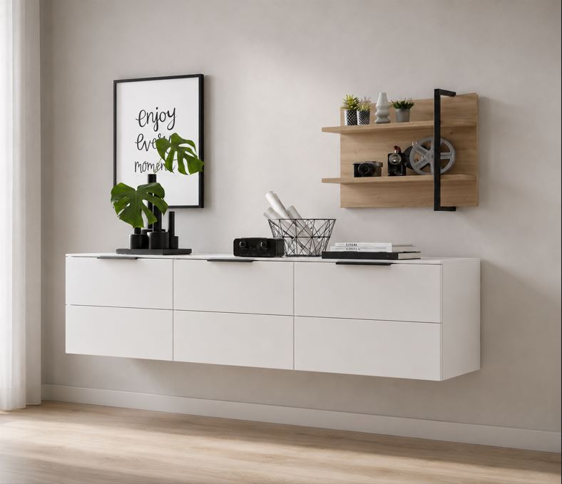 Medan-31 TV-állvány, fehér, 180x61x44 cm "k"