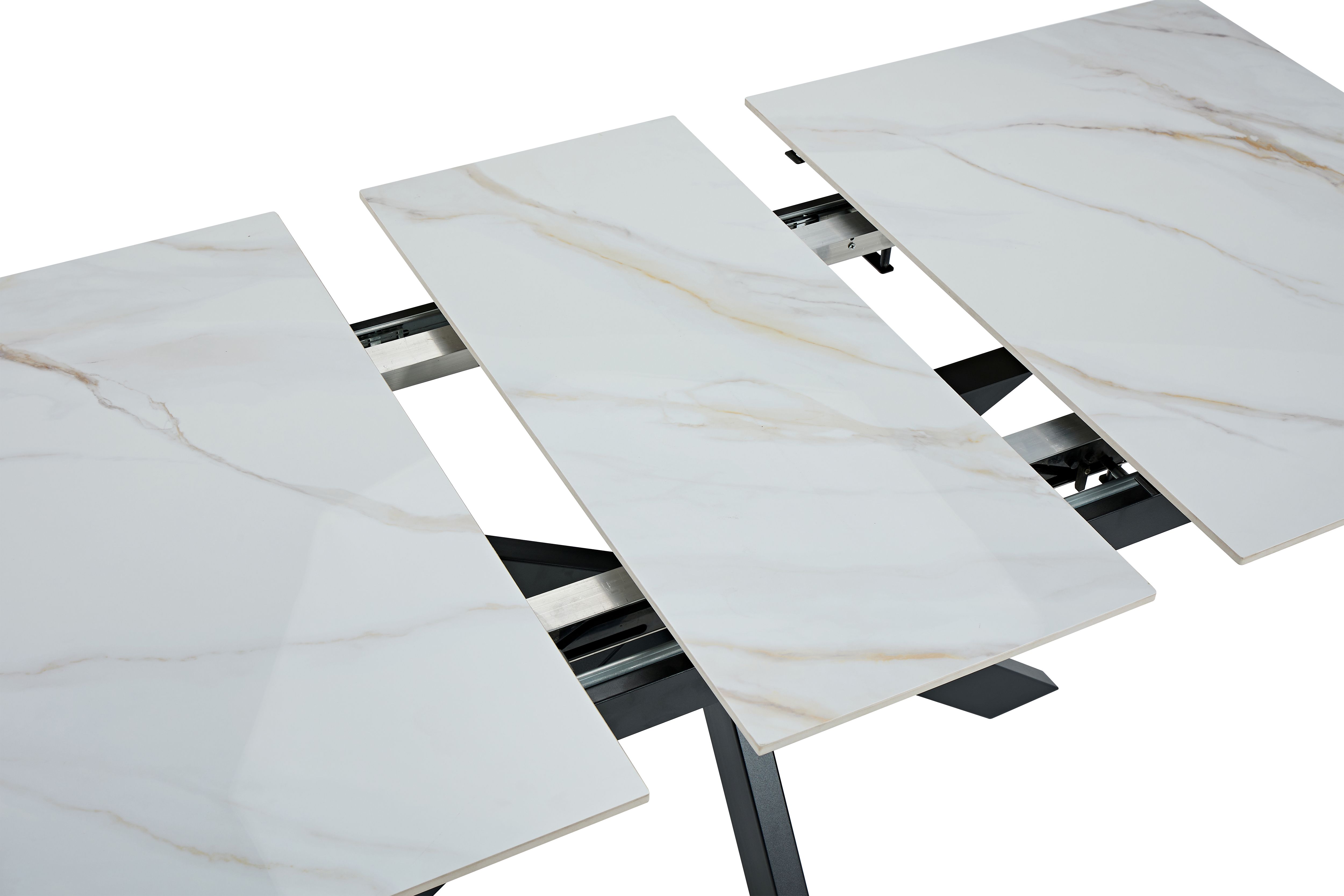Riviera étkező asztal, beige kőlap,140/180x90x76cm