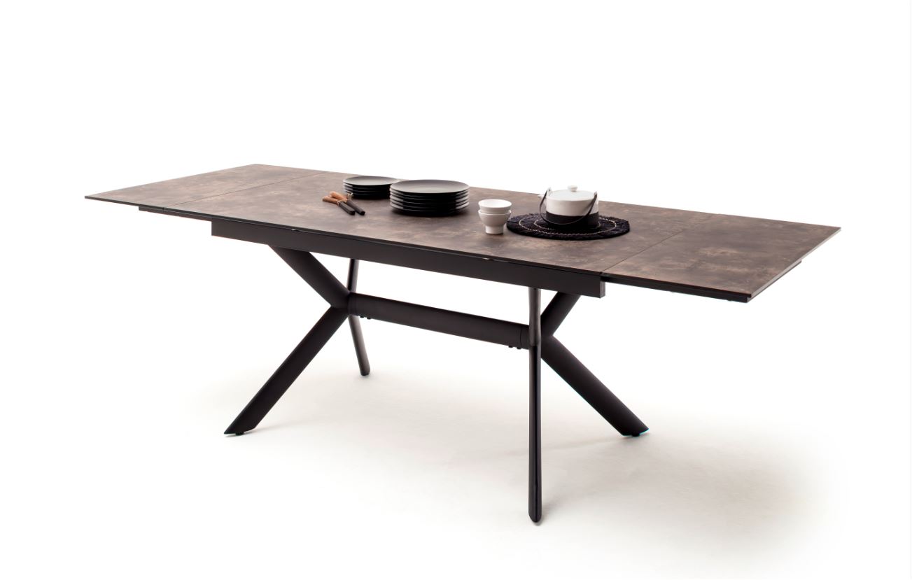 Silan kerámiahatású étkezőasztal, láb fekete-fém,160-240x76x90cm
