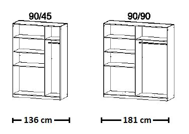 Henriette nyílóajtós szekrény, magasfényű fehér/tükör
