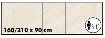 System-U160B asztal, csomóstölgy asztallap, feketeacél színű lábbal,160-210x90cm