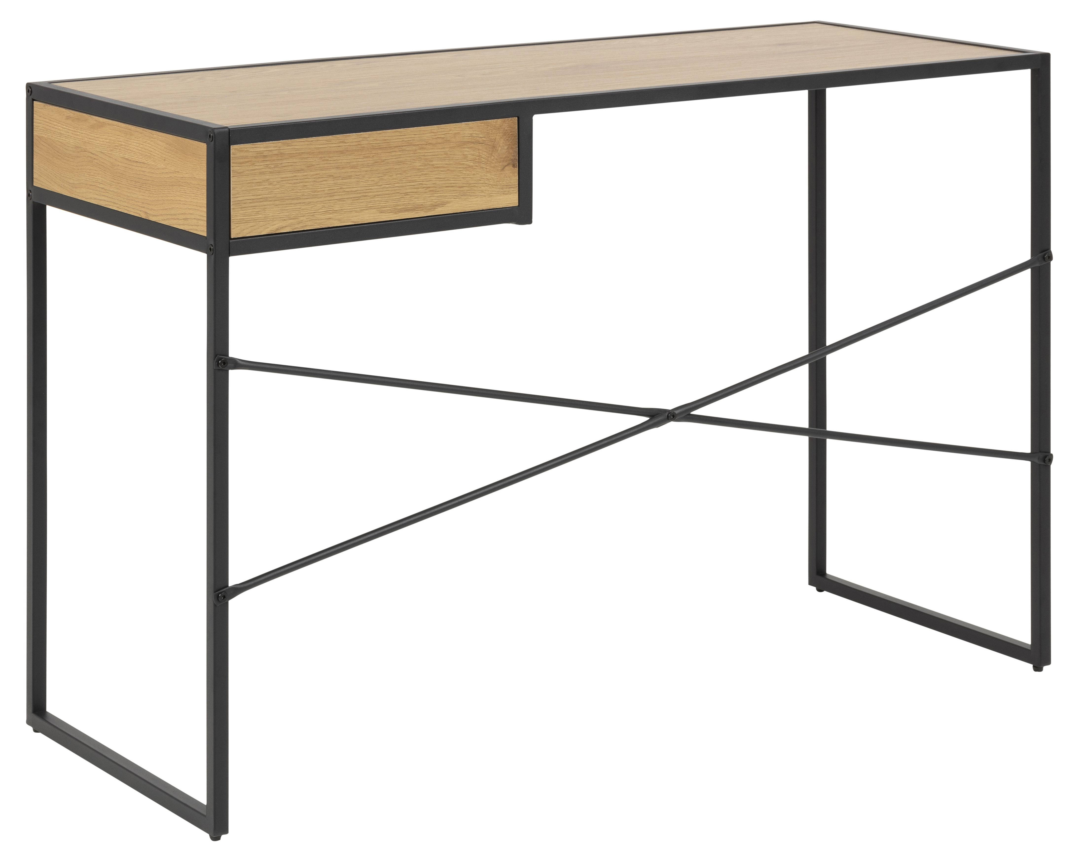 Ocean fiókos íróasztal vadtölgy, fekete, 110x45x75cm