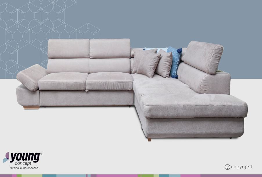 Mondello sarokgarnitúra, Hermes 2038 elephant,(C+) 265x230 cm"k"