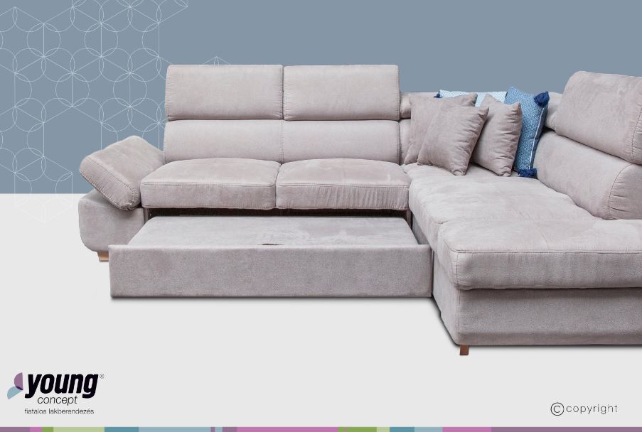 Mondello sarokgarnitúra, Hermes 2038 elephant,(C+) 265x230 cm"k"