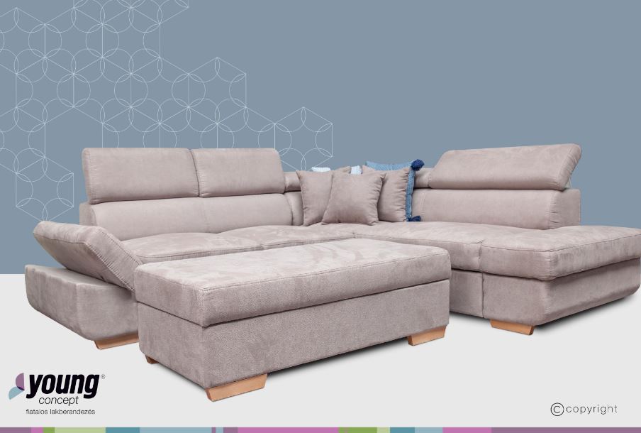 Mondello sarokgarnitúra, Hermes 2038 elephant,(C+) 265x230 cm"k"