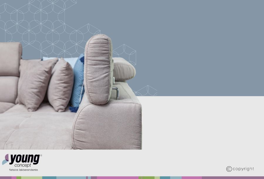 Mondello sarokgarnitúra, Hermes 2038 elephant,(C+) 265x230 cm"k"