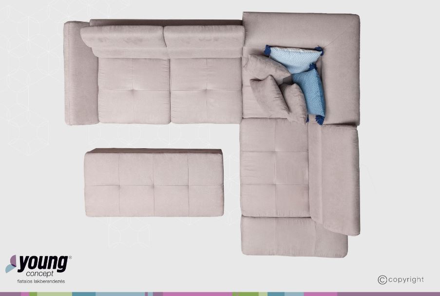 Mondello sarokgarnitúra, Hermes 2038 elephant,(C+) 265x230 cm"k"