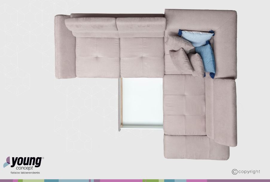 Mondello sarokgarnitúra, Hermes 2038 elephant,(C+) 265x230 cm"k"