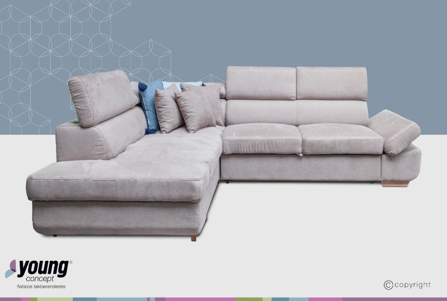Mondello sarokgarnitúra, Hermes 2038 elephant,(C+) 265x230 cm"k"
