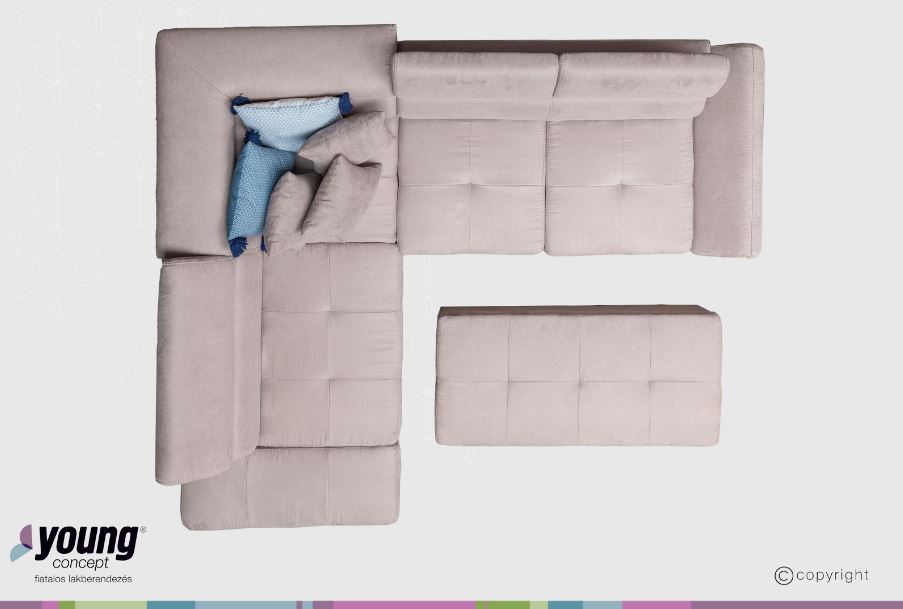 Mondello sarokgarnitúra, Hermes 2038 elephant,(C+) 265x230 cm"k"