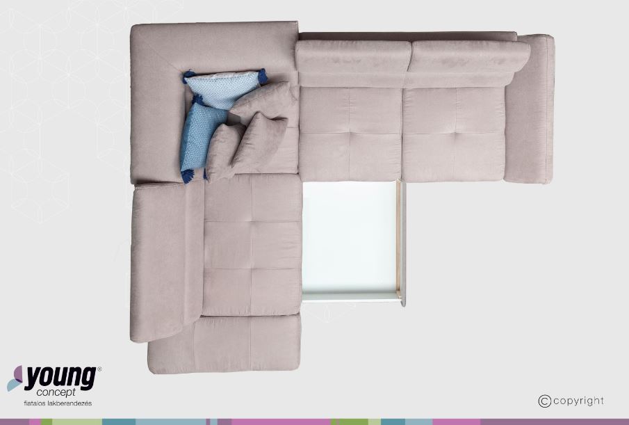 Mondello sarokgarnitúra, Hermes 2038 elephant,(C+) 265x230 cm"k"