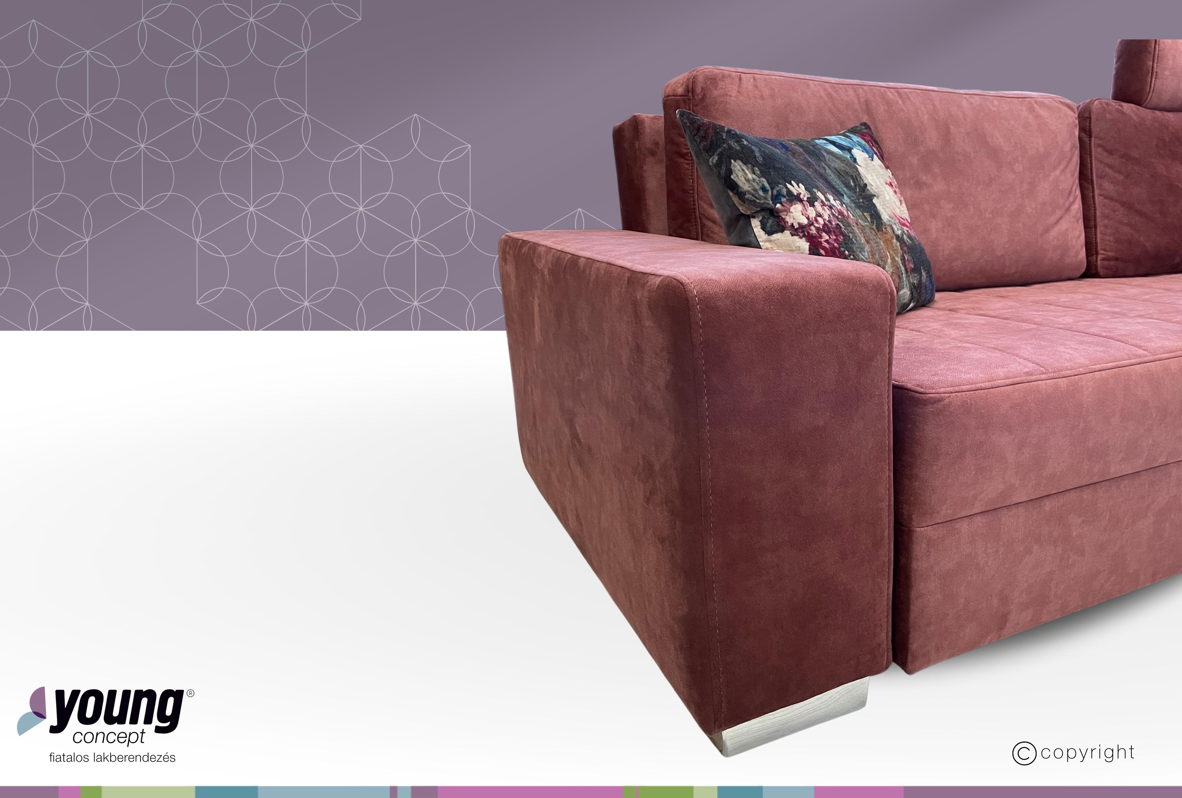 Varia kanapéágy fejtámla nélkül, szövet: 2kat, 250x80x105 cm