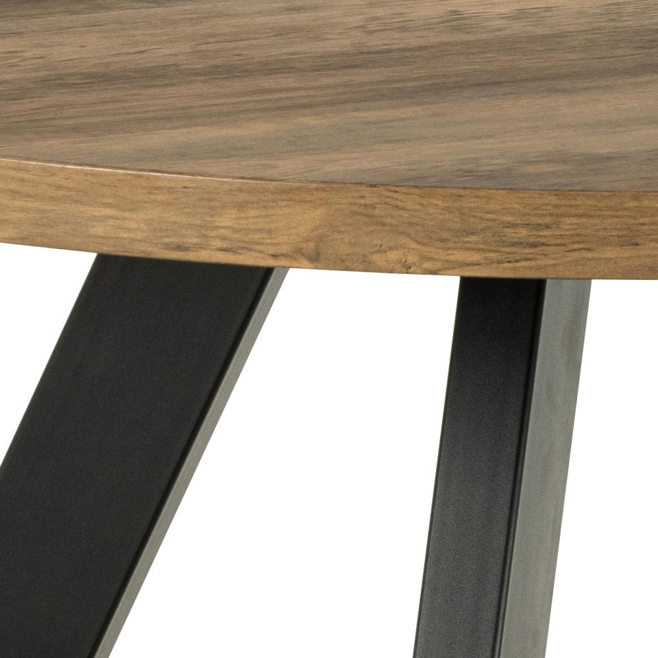 Zalida étkezőasztal, kerek, sötét tölgy, fekete láb, Ø120/165/210x75 cm