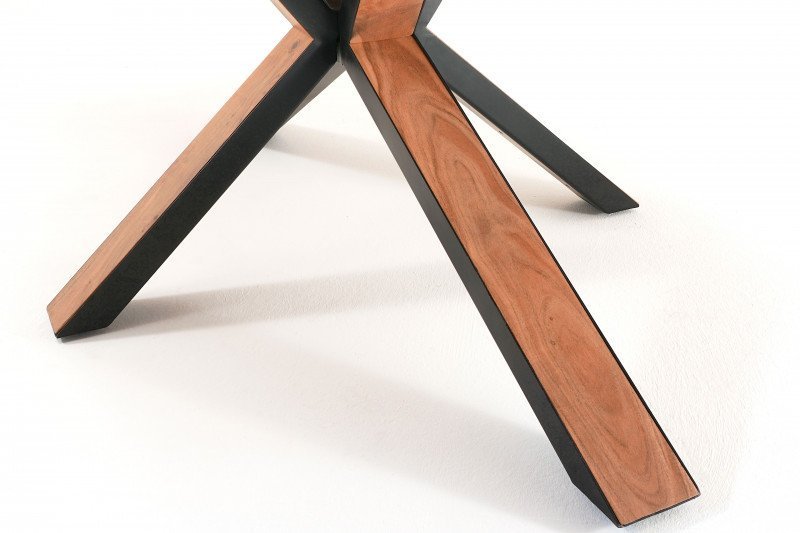 RICK étkezőasztal akácfa , láb matt fekete,200/77/100 cm