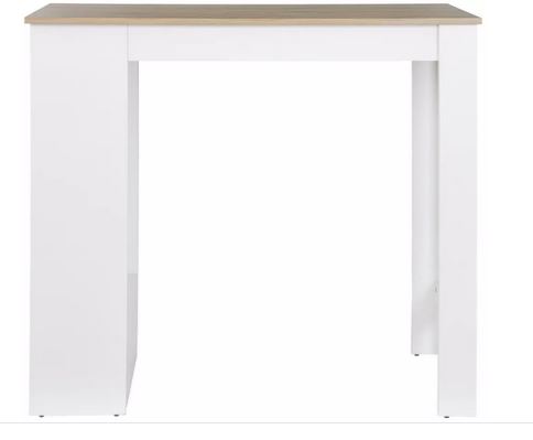 Mito bárasztal, matt fehér/sonoma tölgy, 115x103x50 cm