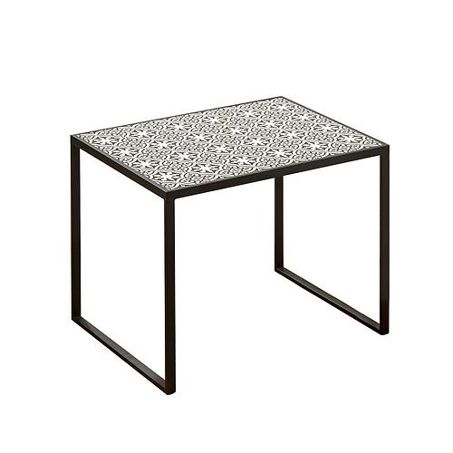 7406100-9818252 Xenia dohányzóasztal, fekete/fehér  kicsi 38cm"k"