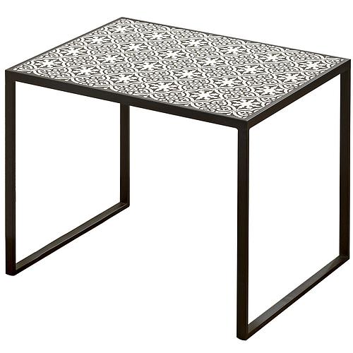 7406100-9818254 Xenia dohányzóasztal, fekete/fehér nagy 45cm"k"
