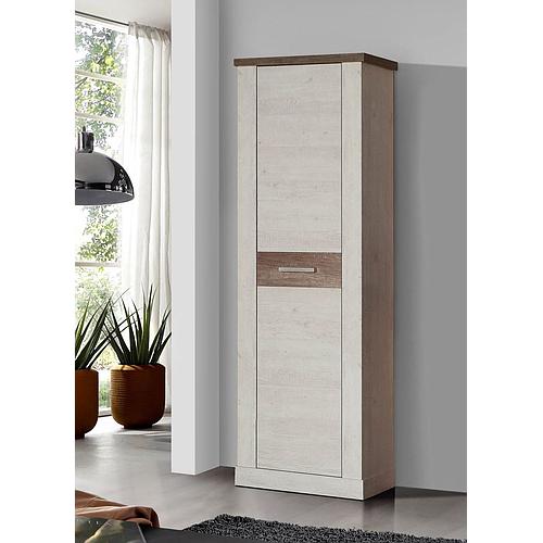 Durango ruhásszekrény, fehér fenyő / antik tölgy, 61x199x35 cm