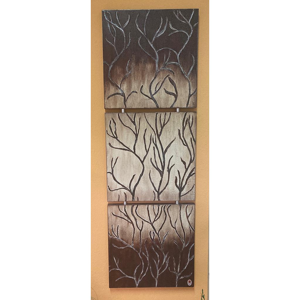 ABST 217 fali kép 3-as, barna indaminta, 50x60"k"