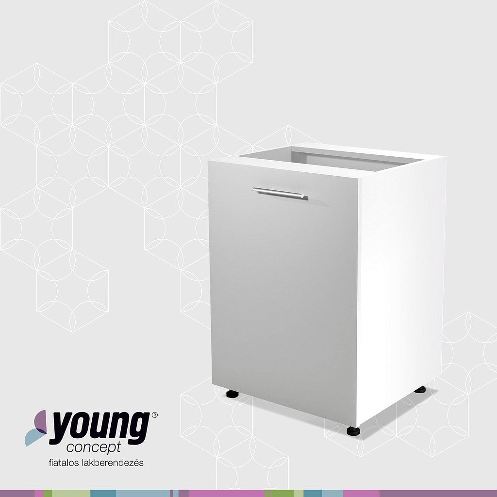 BENTO D-60/82 alsó elem, nyílóajtós, 60x82x52 cm