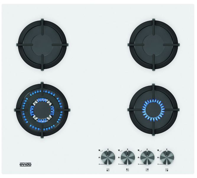EVIDO Murano OHGM6WW.2  60W üveg gázfőzőlap 60 fehér