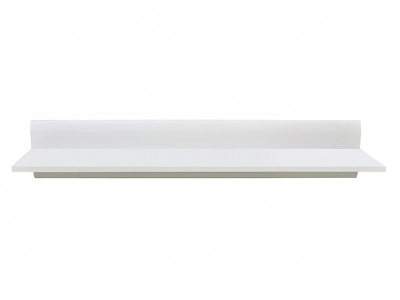 Glossy falipolc, magasfényű fehér/ fehér, 150x20x20cm"ksz"