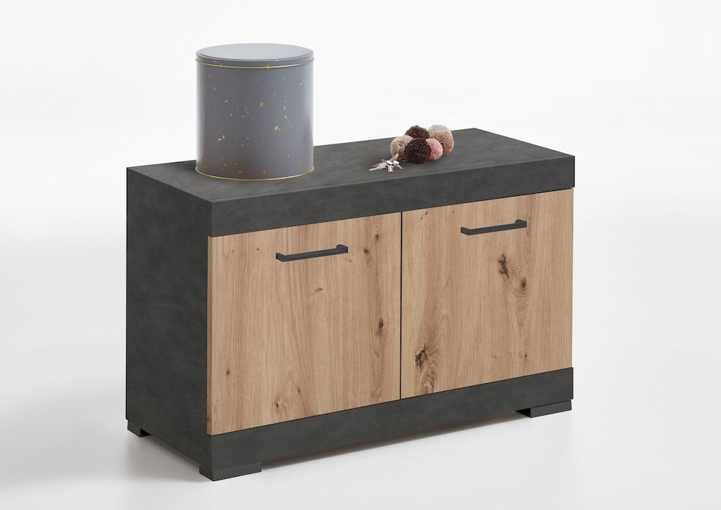 Bonn 300 előszoba pados komód, matera grafit-artisan tölgy, 80x50x35 cm"k"