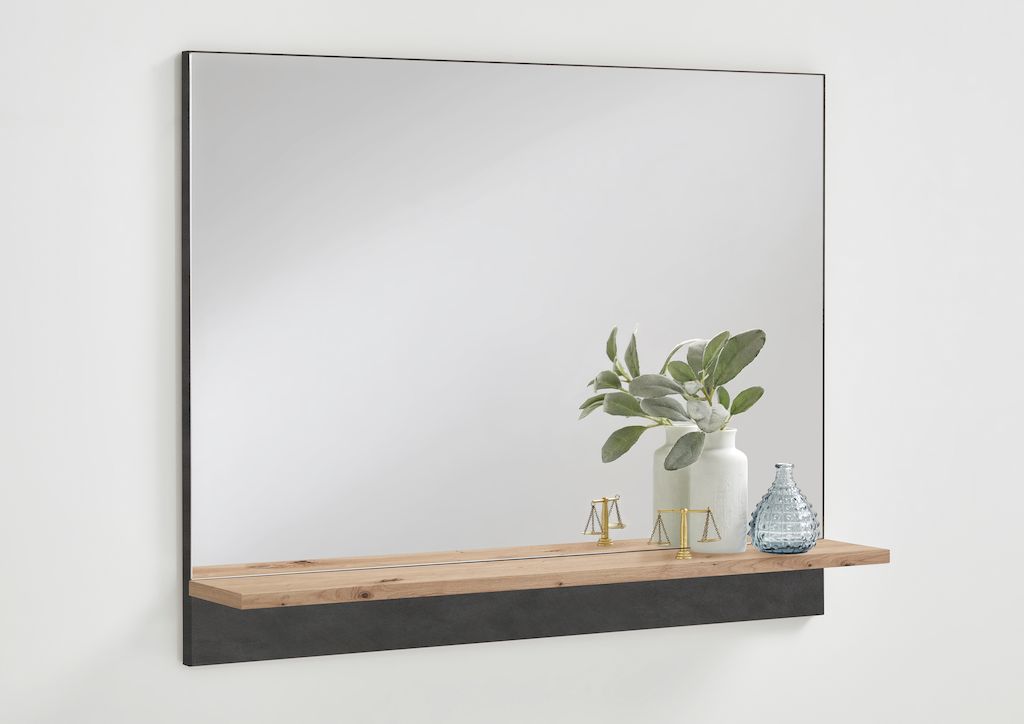 Bonn 400 előszoba tükör, matera grafit-arisan tölgy, 80x62,5x14 cm"k"