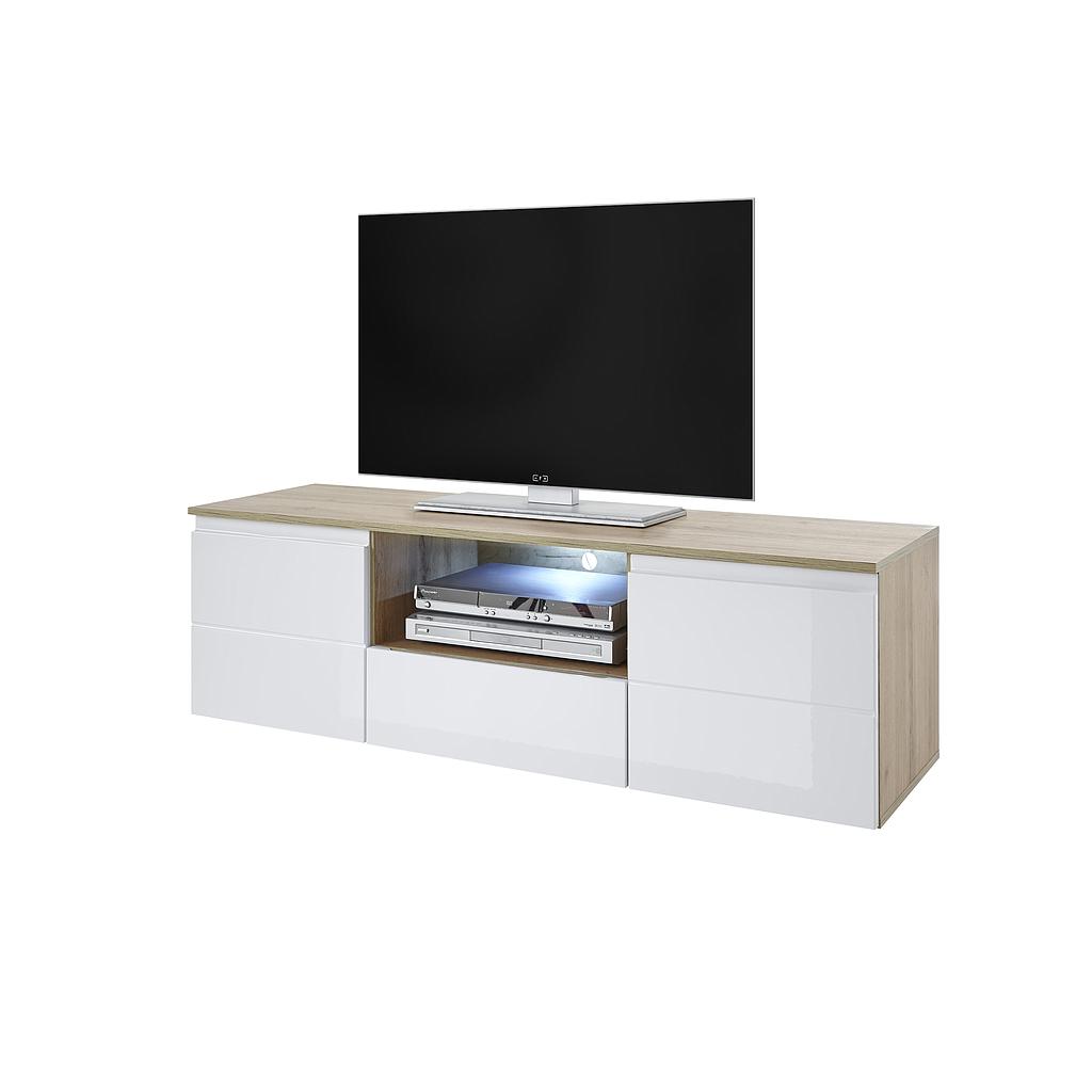Billy TV állvány fehér magasfényű-artisan tölgy "k"