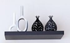 Gana2. falipolc, fekete fényes, 60x25x5 cm