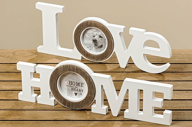 3872100 képkeret Love vagy Home, festett fa, fehér"k"