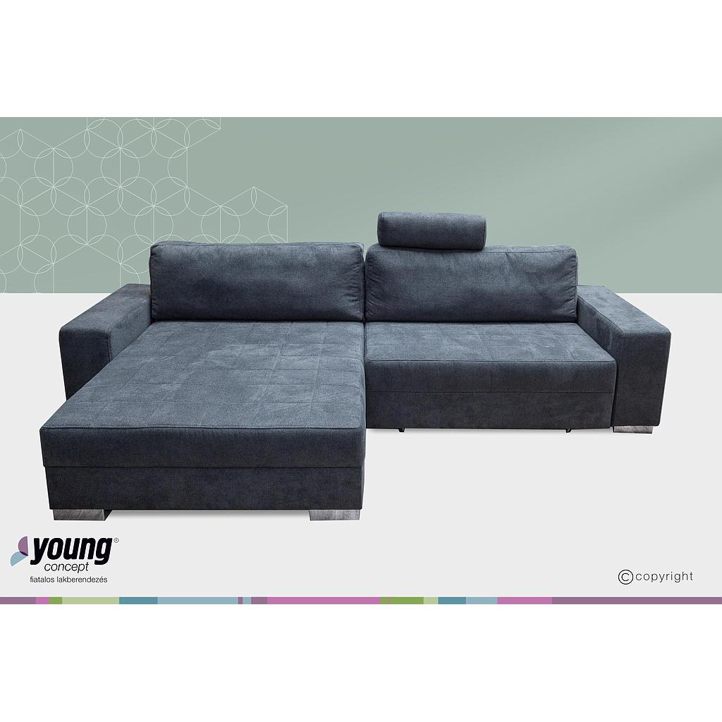 Varia sarokgarnitúra, széles lábtartóval,grafitszürke, 290x180 cm